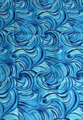 Fabric Traditions Swirls Cotton Fabric Shades of Blue 1 1/3 yard x 45″