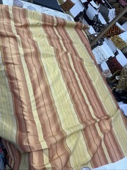 Striped TAFFETA Silk . 100% silk. Sold By the yard. #400