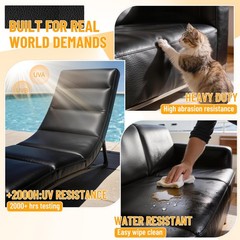 1 PCS Marine Vinyl Upholstery Faux Leather Black Grain 54×36 Inch Waterproof