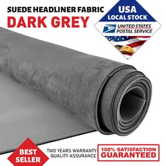 Gray Suede Headliner Fabric Polyester Backing for Car Roof Panel Lining 80″x60″