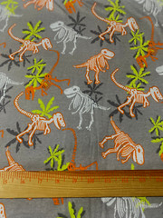 Dinosaur print cotton/ polyester blend knit fabric 1 yd 26″ by 56″