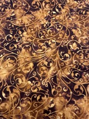 VTG Whisperings ALEX ANDERSON P&B Textiles Brown Swirl Vine Cotton Quilt Fabric