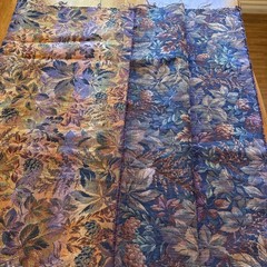 VTG Heavy Tapestry Jacquard Upholstery Fabric Remnant Fall Leaves Woven 28×56”