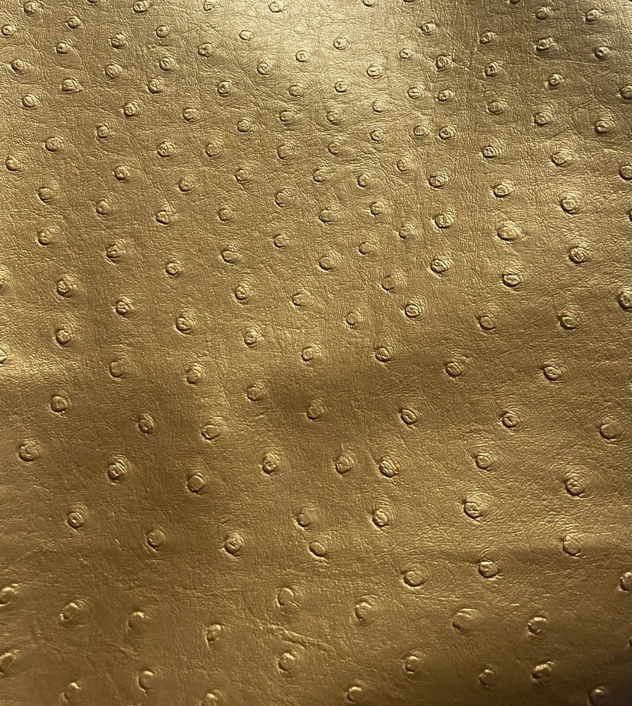 Metallic Gold ostrich faux vinyl Marine grade UV resistance waterproof Fabric