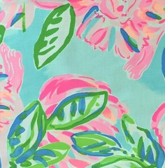 Lilly Pulitzer Cotton Stretch Poplin Fabric Totally Blossom Engineered 39″ X 57″