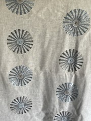 Essante Kobe 5 Yards Embroidered Curtain, Home Decor Circles Pattern Fabric