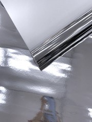 Silver 54″ Wide Upholstery Chrome Mirror Reflective Vinyl Fabric By The Yard