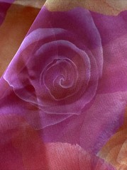 3.5mt Floral Organza Floral Fabric Orange Red Purple + Lining 58” Wide