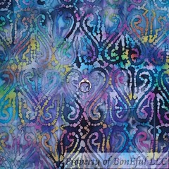 BonEFul FQ Cotton Quilt Dark Purple Tonal Swirl Scroll Girl Calico Pattern Print