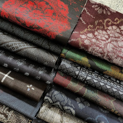 Kyoto Rare Oshima Tsumugi Silk Fabric Set Japan Mud Dye Vintage 30pcs Kimono