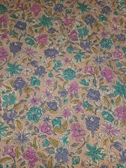 Vintage 60s/70s Cotton Sketch Style Floral Print Fabric 4.75 Yards X 48″ Wide
