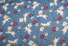 Half Yard 18×42″ RJR 1930s Quilt Revival Blue Puppy Quilt Top Fabric