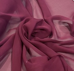 WINE 100% Silk Chiffon Fabric 45” Width Sold By The Yard
