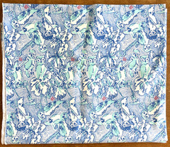 Lilly Pulitzer Kappa Kappa Gamma Blue Owl Print Cotton Material NEW 36″x60″