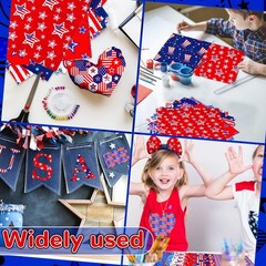 Patriotic Quilting Fabric Squares 10×10 Inch 60pcs Stars & Stripes Precut Bundle