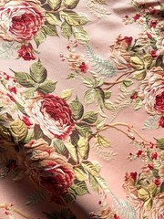 LIGHT PINK Multicolor Floral Upholstery Drapery Brocade Fabric (54 in.) Sold BTY