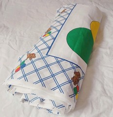 17.5 Continuous YARDS VTG 80s THATS OUR BABY Fabric Baby Bear Balloons Panels