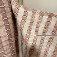 2 yds Rebecca Atwood INDOOR OUTDOOR Uphol Fabric- Crescent Plaid / Shell Pink