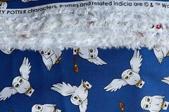 4.66 yds Harry Potter HEDWIG Owl Print Blue Cotton Camelot Fabric Warner Bros
