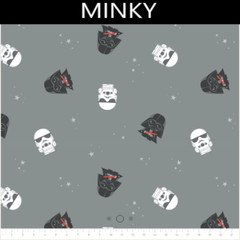 Star Wars Empire Dreams Gray Minky Chamois 58″ Fabric by the Yard