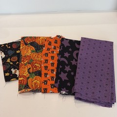 Halloween Bundle Destash Lot Of 5 Pcs Pumpkin Boo Ghost Spiderweb Craft Quilt