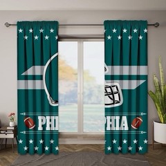 Eagles Philadelphia Curtains,Football Themed Blackout Curtains with Rod Pocket