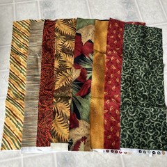 Cotton Fabric Strip Pack Autumn Colors Motif For Moda 7 strips 4.5 X 14.5