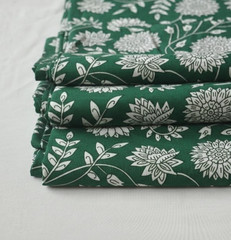 NO TARRIF CHARGES 100%✅ 20 Yard Mughal Print Hand Block 100%Cotton Fabric Zki-2