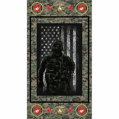 USMC United States Military Marines Soldier Cotton Fabric Sykel 24″X44″ Panel