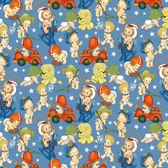 Americana Baby Blue Patriotic Baby Quilt Fabric BTY Michael Miller 44″ Wide