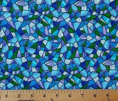 Cotton Stain Glass Mosaic Windows Church Cotton Fabric Print by the Yard D486.85