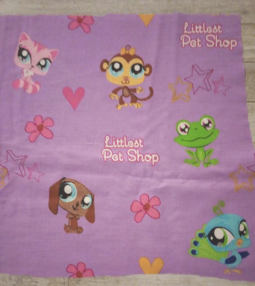 littlest pet shop fun fabric sheet scrap 12 x 12 inch 1pc