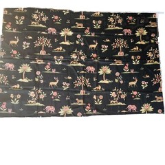 Kingsway Fabric Sharma Tropical Animal Elephant India Black 35”x54”Cotton