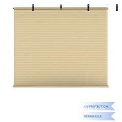 Beige Roller Shade Roll up Shades Outdoor Patio Porch Pergola Balcony Backyard