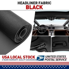 Flat Knit Headliner Flame Retardant Fabric Replace Car Roof Medium Black 60″×60”