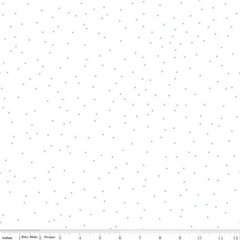 1/4 Yard 9”x42” Riley Blake Pin Dot Aqua On White Cotton Quilting Fabric