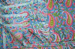 NO TARRIF CHARGES 100%✅ZK_223 Hand Block Print Fabric 100%Cotton 15 Yard