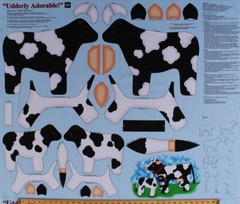 35″ X 44″ Panel Cows Calf Stuffed Animal Toys Kids Cotton Fabric Panel D475.37