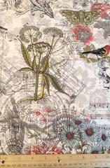 Memoirs by Moda Fabrics Ephemera Collage Cotton Fabric #44210