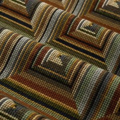 S. Harris Geometric Needlepoint Weave Fabric- Senecio / Java 1.15 yds 0491102