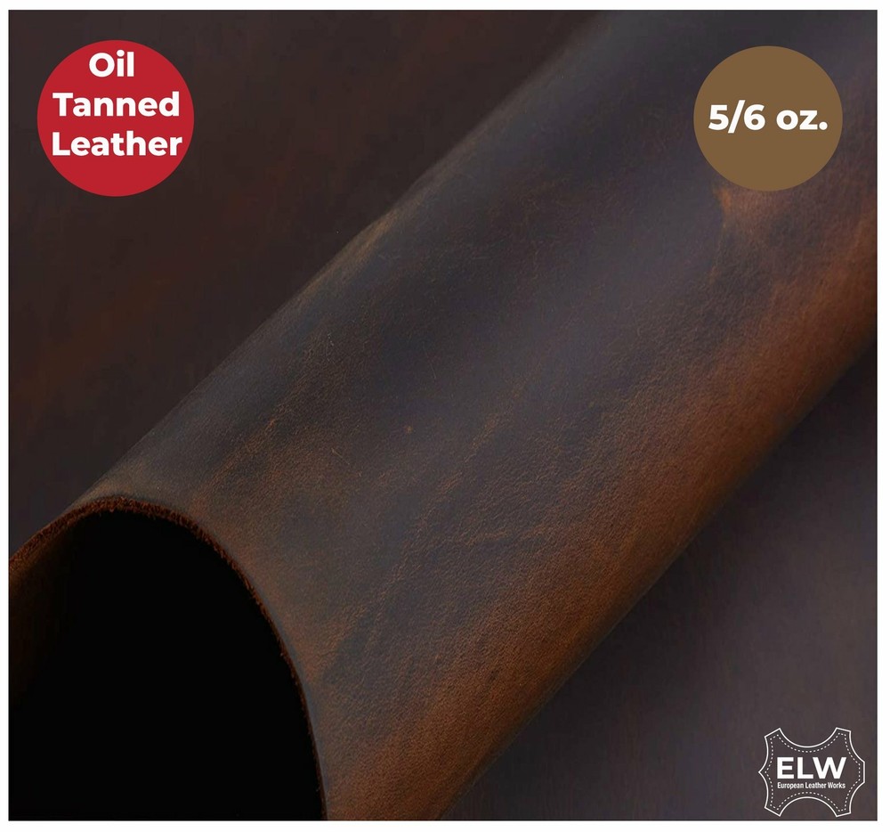ELW Import Tooling Full Grain 100% Cowhide Leather 5/6 oz (2mm) Medium BROWN