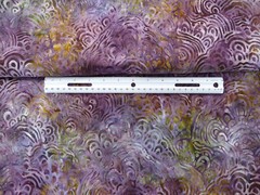 BTY Deco Shells BATIK Swirls Purple Plum Grey Gold Quilting Cotton Fabric