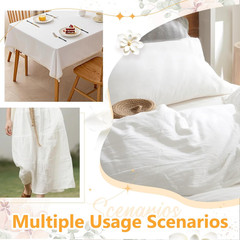 Linen Fabric by the Yard, 61 Inch Wide Natural Blend Cloth, 60% Linen 40% Cotton