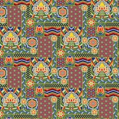 Korean Traditional Dancheong Patterned Fabric made in Korea BTHY