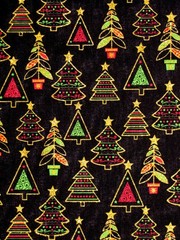 Christmas Tree Gold Glitter Accents Fabric By Yard Cotton by Fabric Traditions