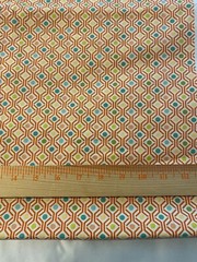 Richloom cotton print fabric orange geometric pattern with dots x 43″