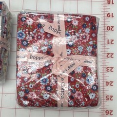 Poppie Cotton Floral Fabric Bundle Red Multicolor Quilting Crafts Flowers
