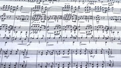 Vintage Black White Sheet Music Musical Notes Novelty Cotton Quilt Fabric