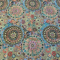 millefiore Brown Teal Gray Multicolor Geometric kaffe BTY