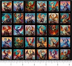36″ X 44″ Panel Dragon’s Song Fantasy Mythical Cotton Fabric D688.97